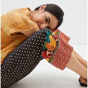 Farm Rio Anthropologie Paperbag Fruit Detail Crop Pants Size XL